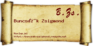Buncsák Zsigmond névjegykártya
