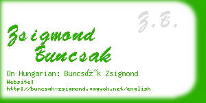 zsigmond buncsak business card